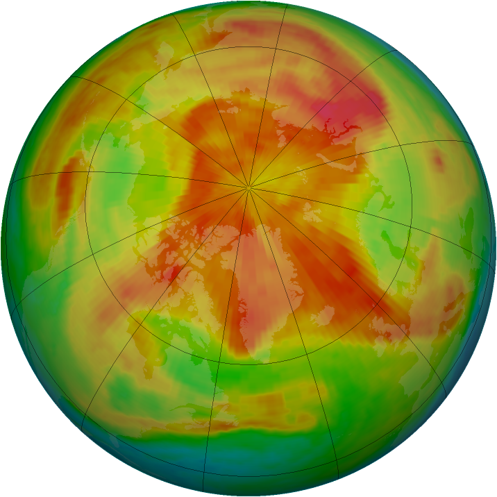 Arctic ozone map for 18 April 1999